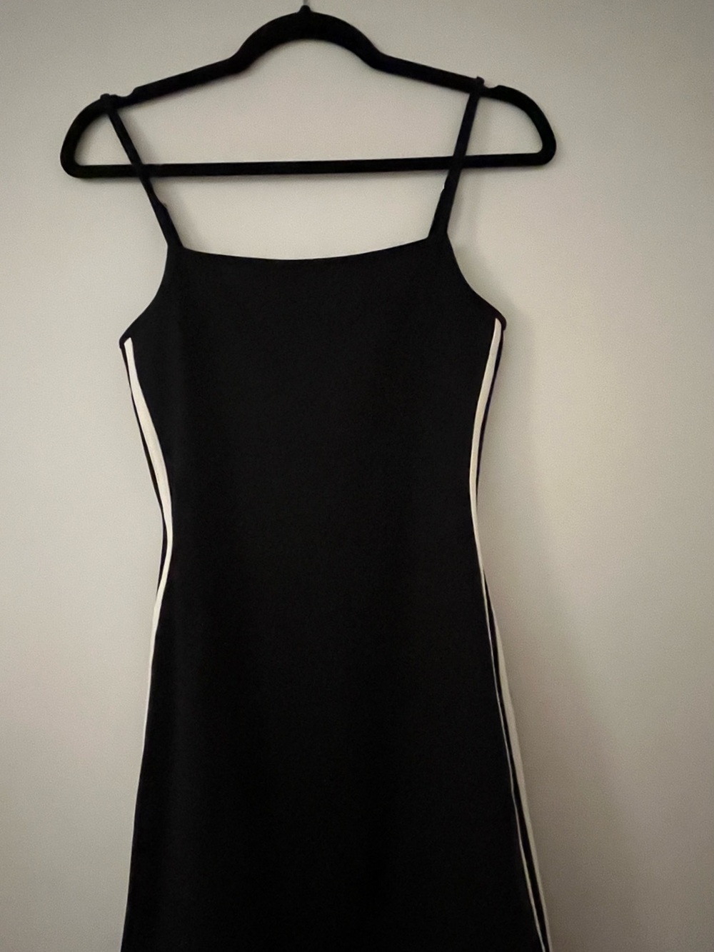 Wild Fable Short Black Athletic Dress with white lines running down the sides